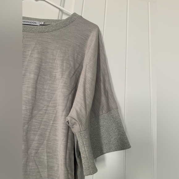 MissLook gray tshirt with banded arm - Picture 3 of 6